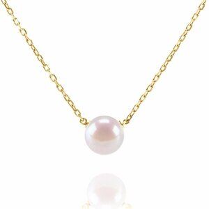 Handpicked AAA+ Freshwater Cultured Single Pearl Necklace Pendant | Gold Necklac